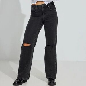 Garage jeans grey/black ripped knee size 7